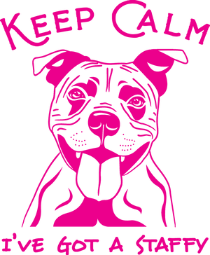 Keep Calm I've Got A Staffy - Ladies Relaxed Fit Tee - Graphic Tees Australia